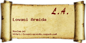 Lovasi Armida névjegykártya